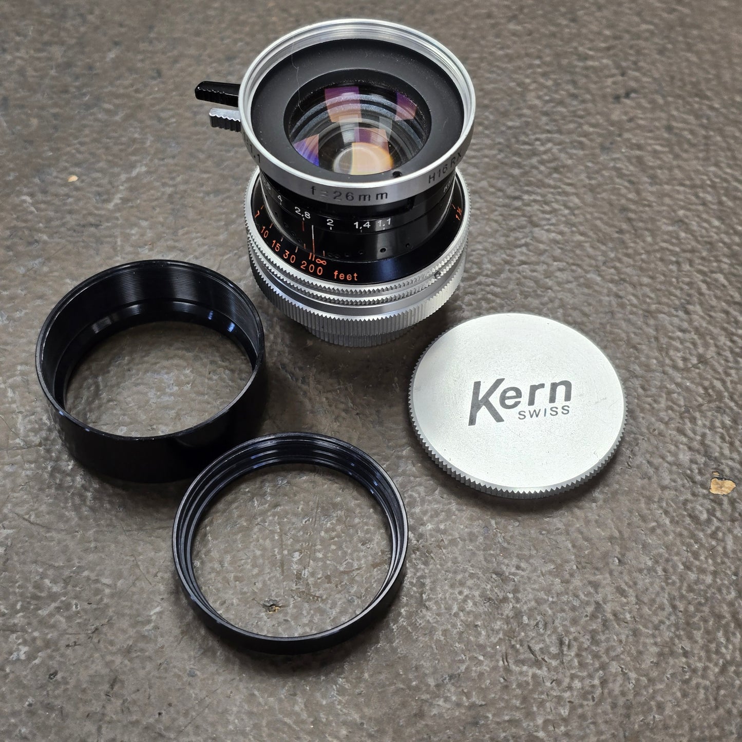 Switar 26mm Macro Preset f/1.1 H16 RX C-Mount Lens S# 1028708 With Case