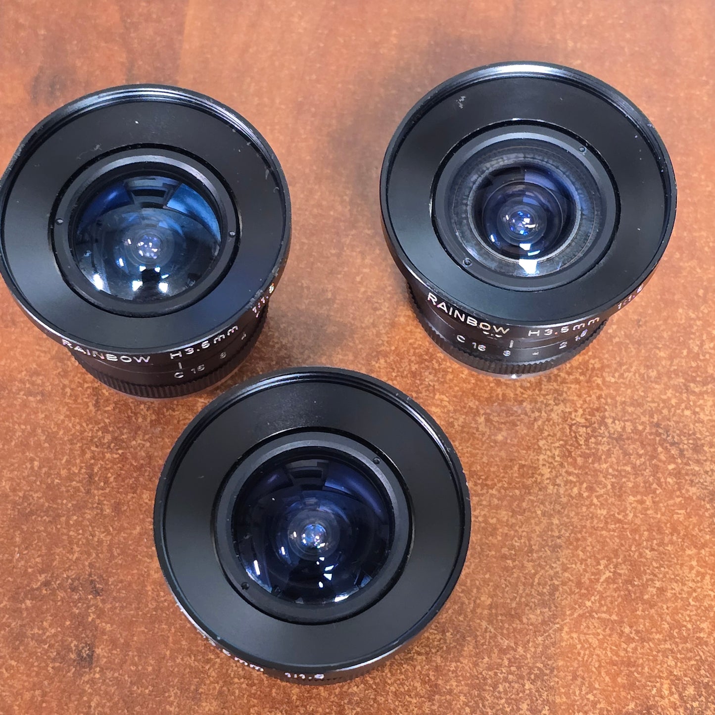 Rainbow H3.5mm 1:1.6 C-Mount CCTV Lens ( Lot of 3 )