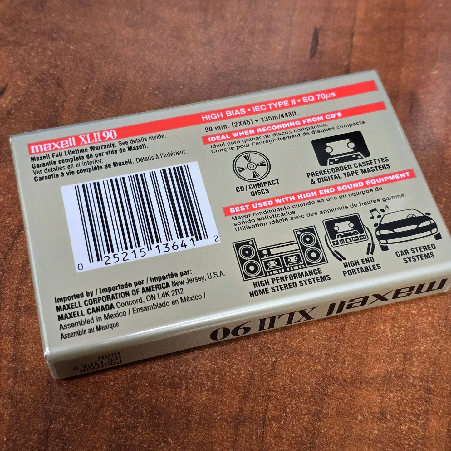 Maxell Audio Cassette 90 Minutes High Bias XLII90