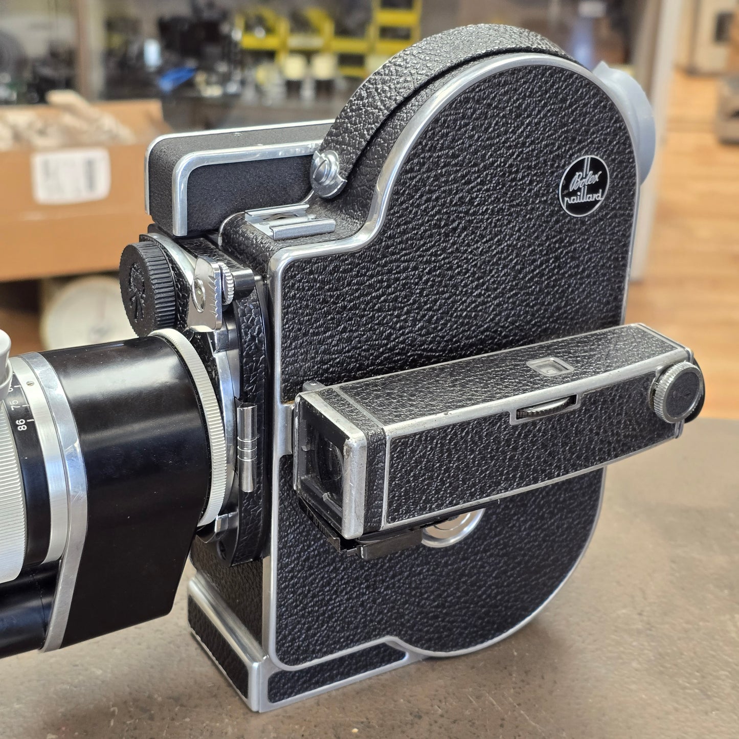 Bolex H16 Rex 3 16mm Camera with 10x viewfinder S# 206075 & Vario Switar 18-86mm Zoom lens S# 965900
