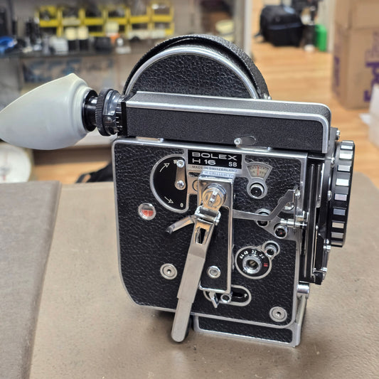 Bolex H16 SB 16mm Camera with 10x Viewfinder S# 300634 with Bayonet-C Mount Adapter