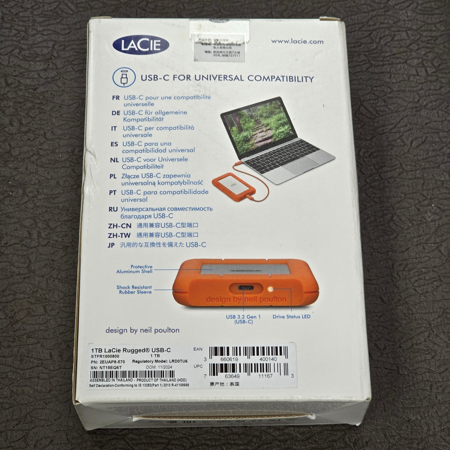 LaCie Rugged 1TB USB 3.0 Portable External Hard Drive