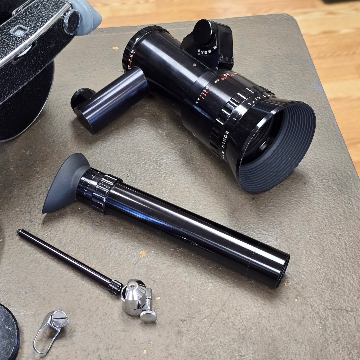 Bolex H16 M Non Reflex 16mm Camera body S# 249395 with Som Berthiot 17-85mm Dogleg Zoom Lens S# T72111 & Case