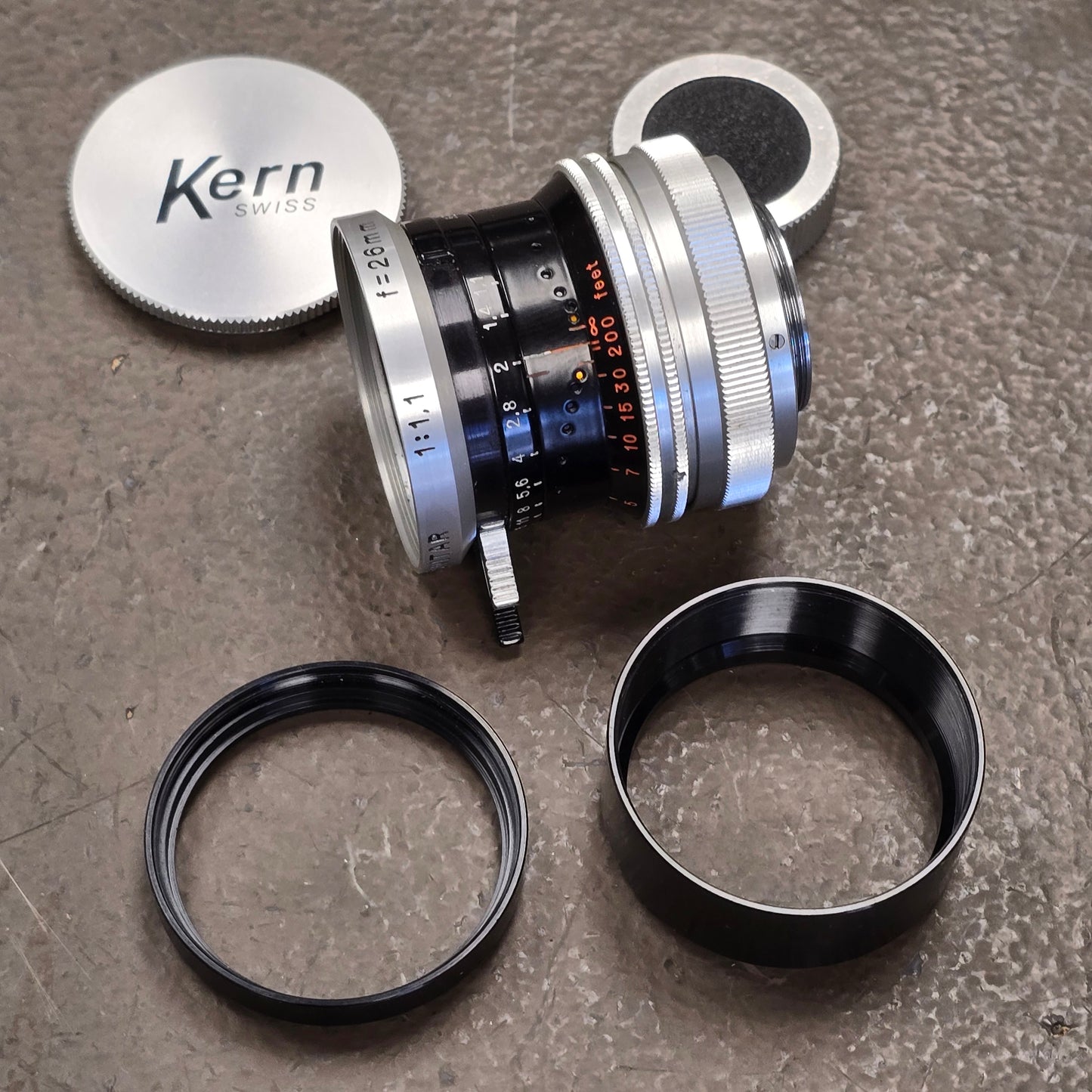 Switar 26mm Macro Preset f/1.1 H16 RX C-Mount Lens S# 1106671