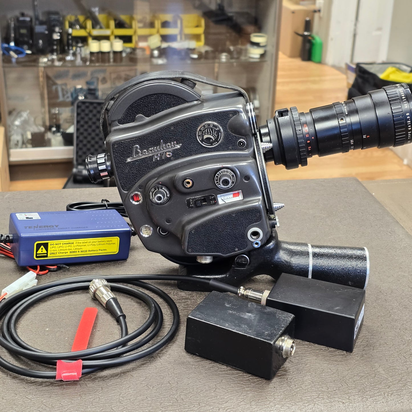 Beaulieu R-16 Camera Body S# 663661 with Angenieux 12.5-75mm Zoom lens S# 1194005