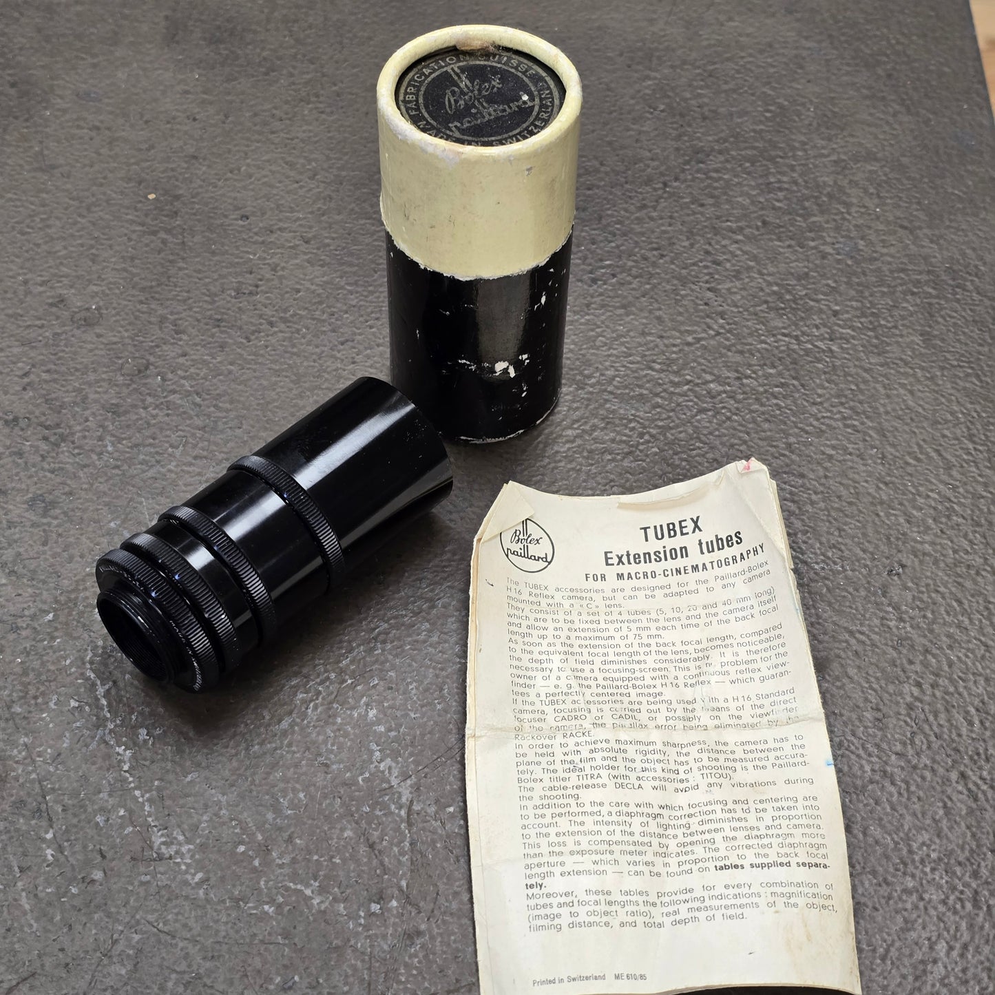 Bolex C-Mount Macro Extension Tube set