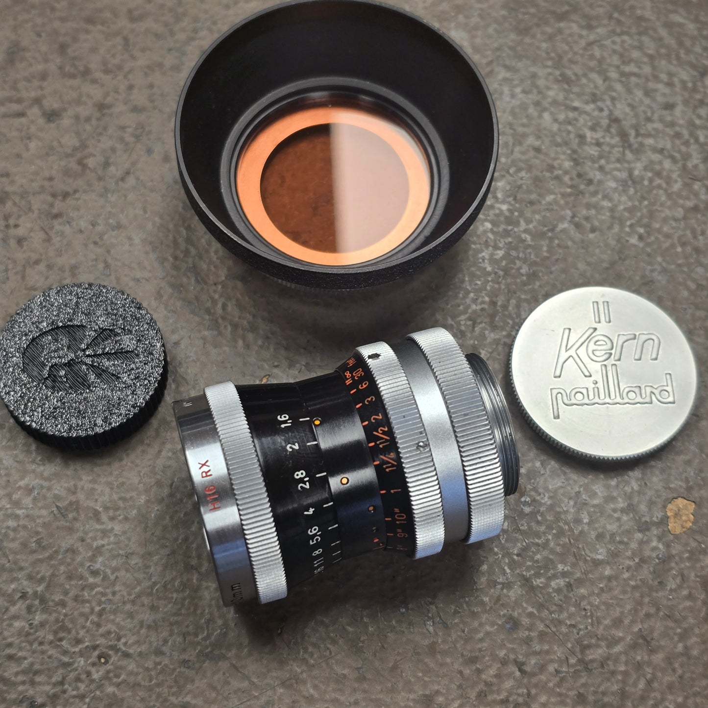 Switar 10mm f1.6 H16 RX C-Mount Lens S# 737187 with Lens Shade & 85 Filter