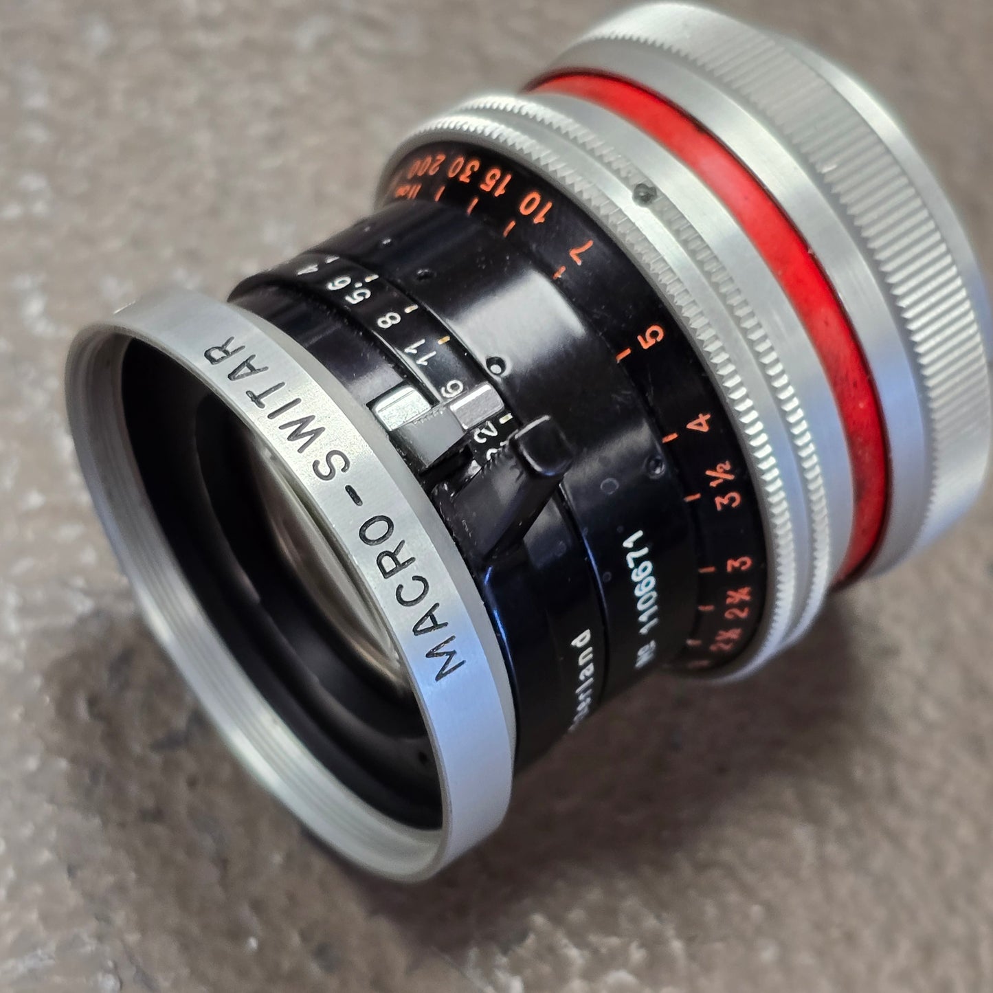 Switar 26mm Macro Preset f/1.1 H16 RX C-Mount Lens S# 1106671