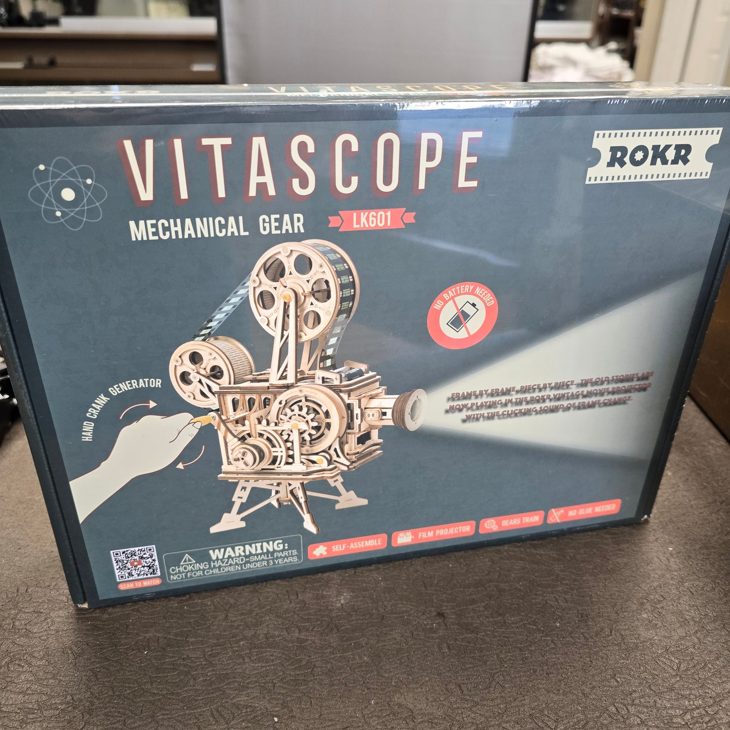 ROKR 3D Wooden Puzzle Vitascope Mechanical Gear LK601 DIY Film Projector Kit Puzzle Toy NEW