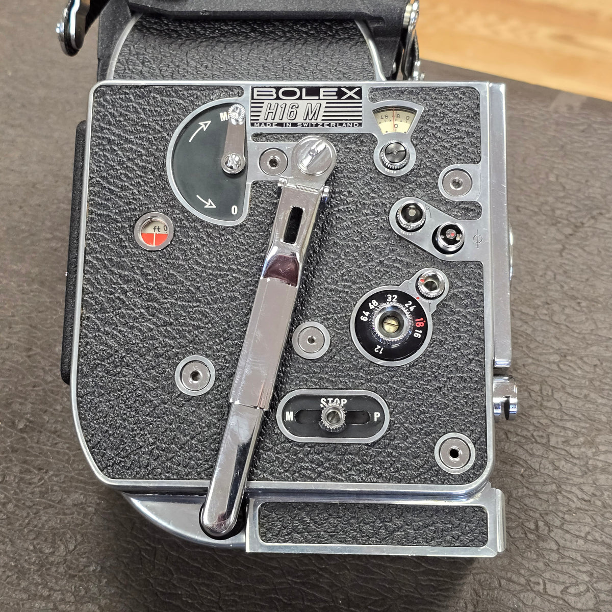 Bolex H16 M Non Reflex 16mm Camera body S# 249395 with Som Berthiot 17-85mm Dogleg Zoom Lens S# T72111 & Case