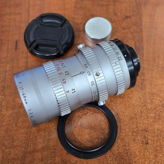 Angenieux 17-68mm f2.2 C-Mount Zoom lens Type L2 (Silver Version) S# 1169020