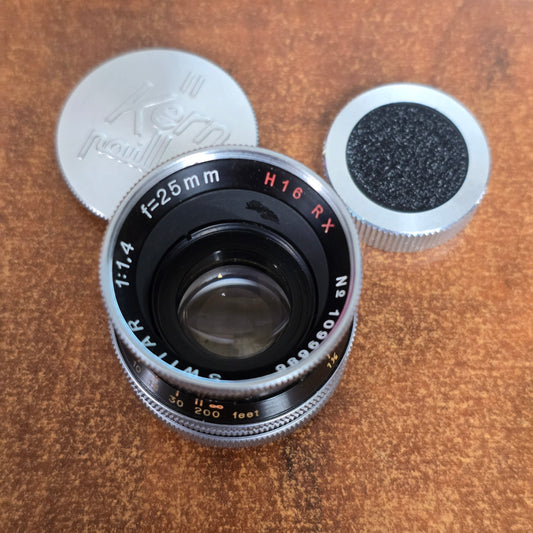 Switar 25mm f1.4 H16RX C-Mount Lens S# 1099686