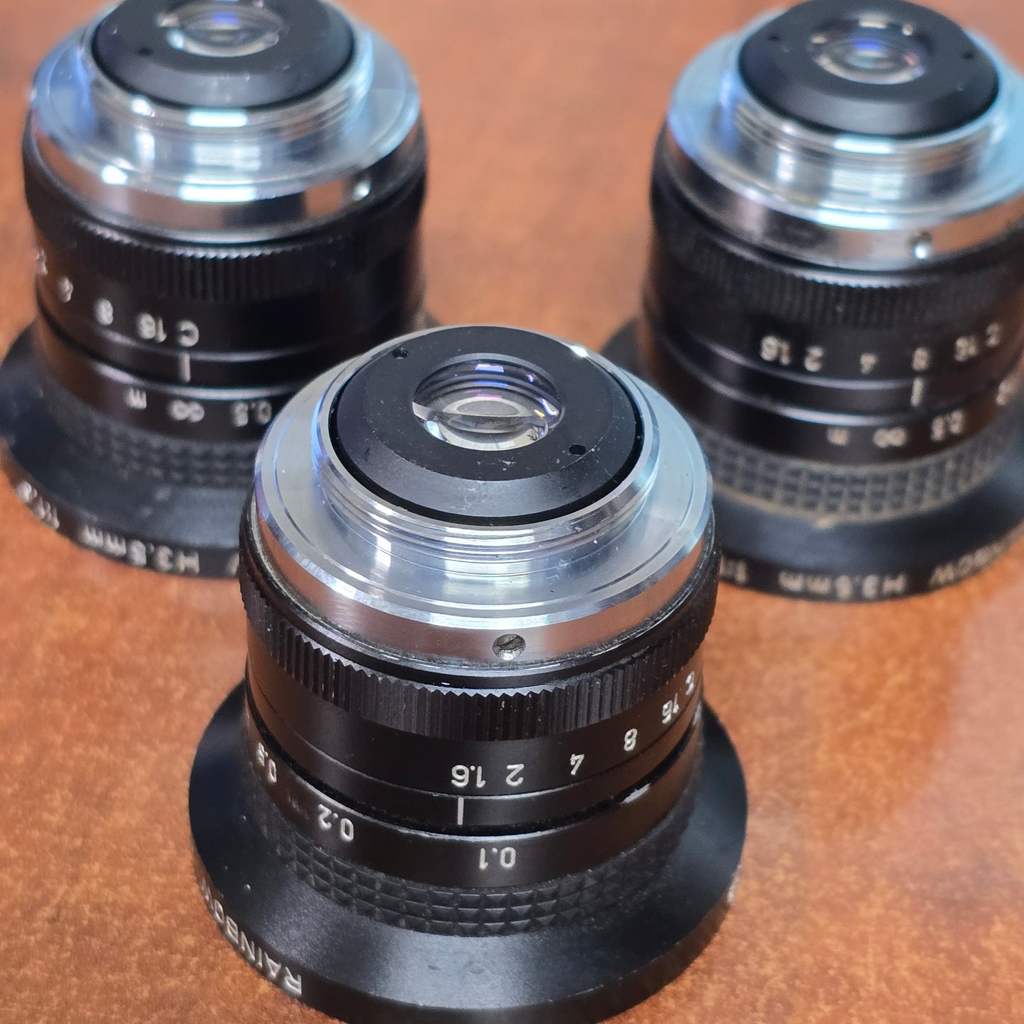 Rainbow H3.5mm 1:1.6 C-Mount CCTV Lens ( Lot of 3 )