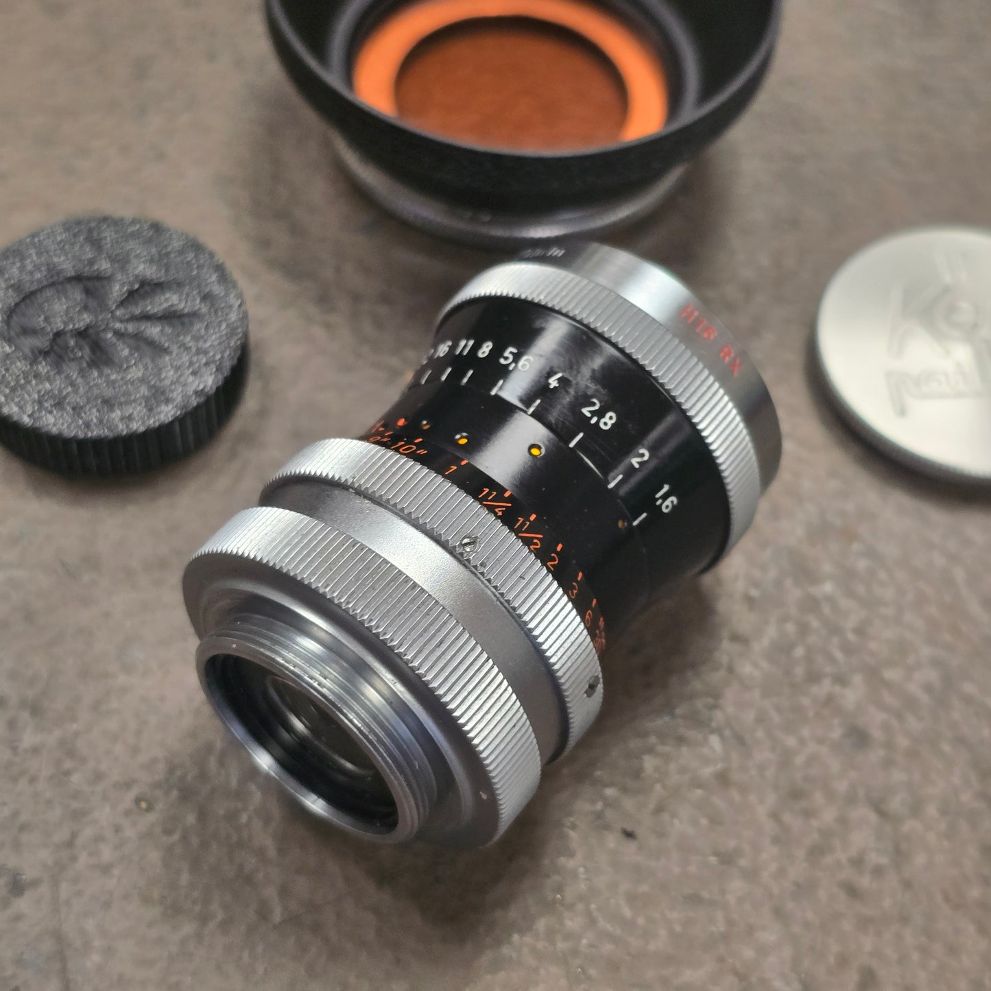 Switar 10mm f1.6 H16 RX C-Mount Lens S# 737187 with Lens Shade & 85 Filter