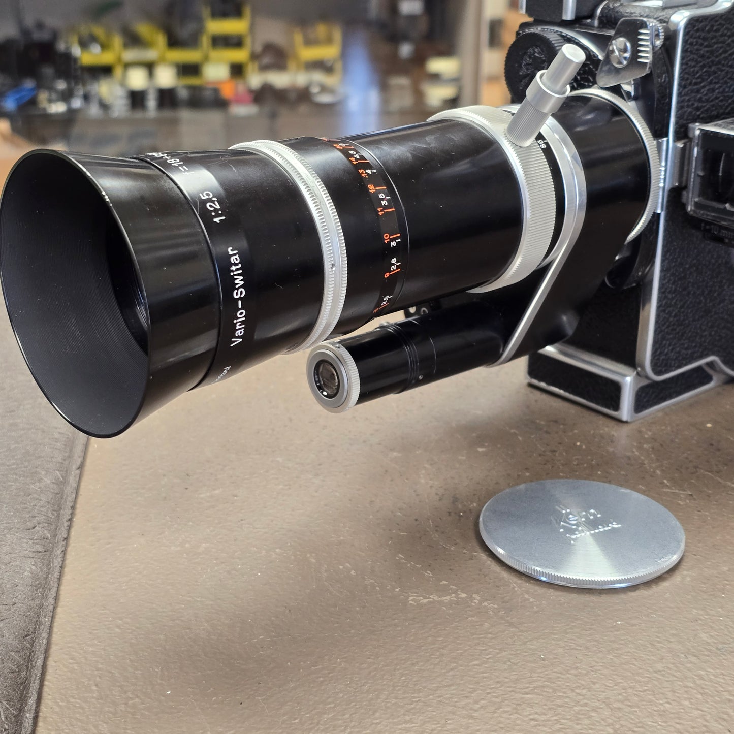 Bolex H16 Rex 3 16mm Camera with 10x viewfinder S# 206075 & Vario Switar 18-86mm Zoom lens S# 965900