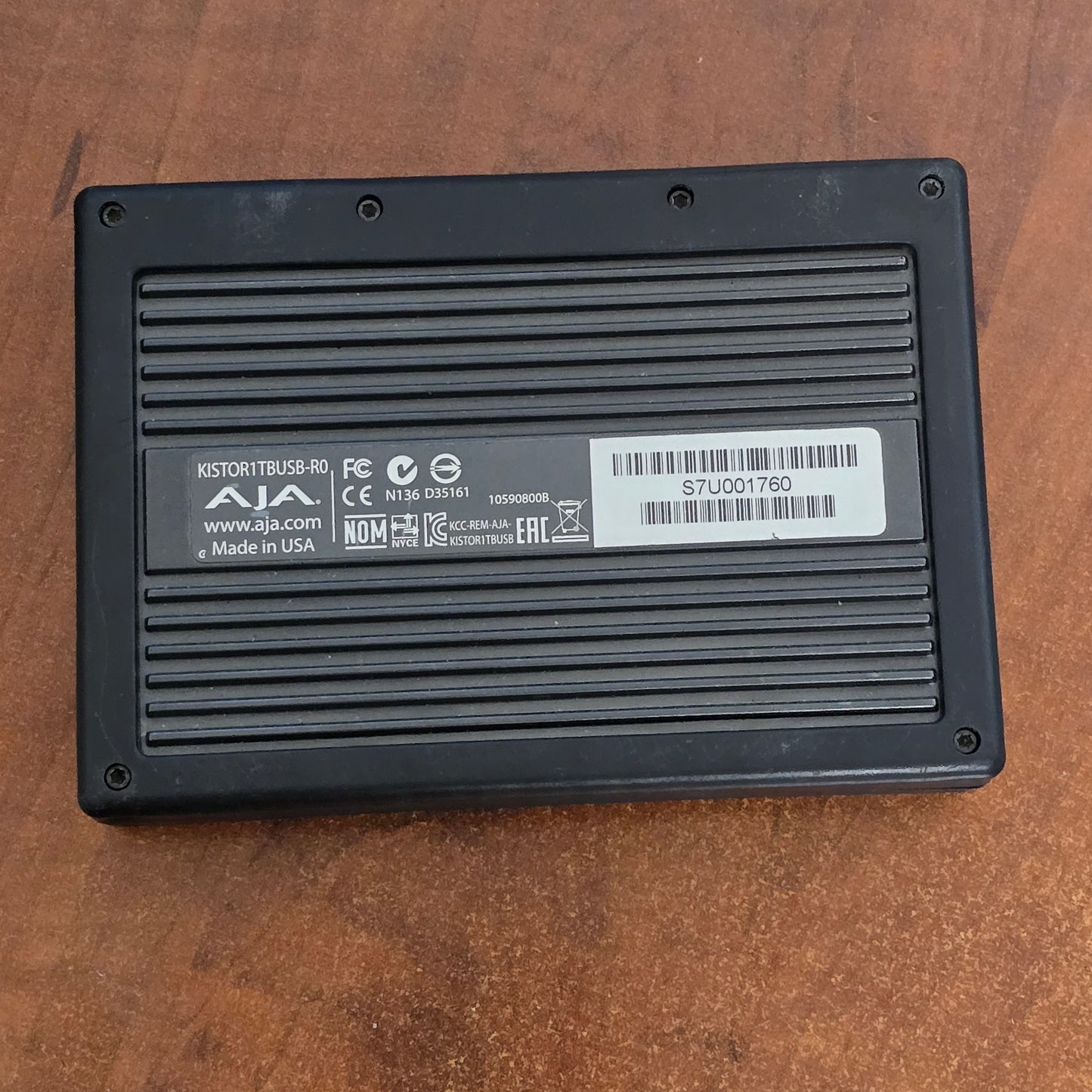 AJA KISTOR 1TB USB-R0 Drive S# S7U001760