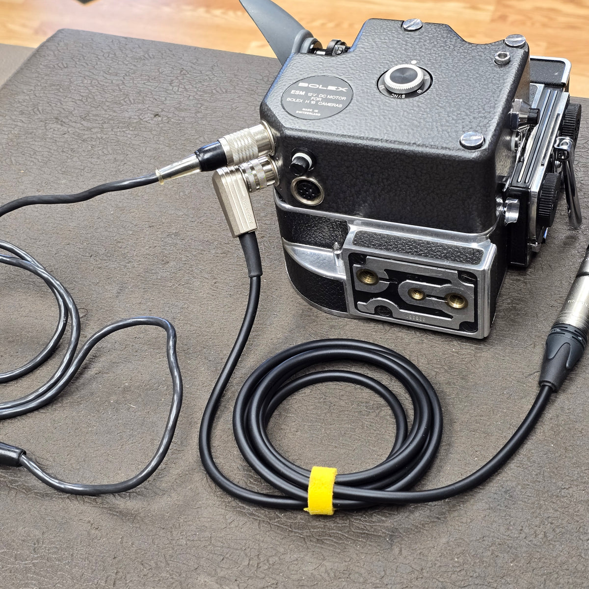 Bolex ESM Motor with ESM Power cable to 4-pin XLR & Remote On/Off Power Cable S# B5569