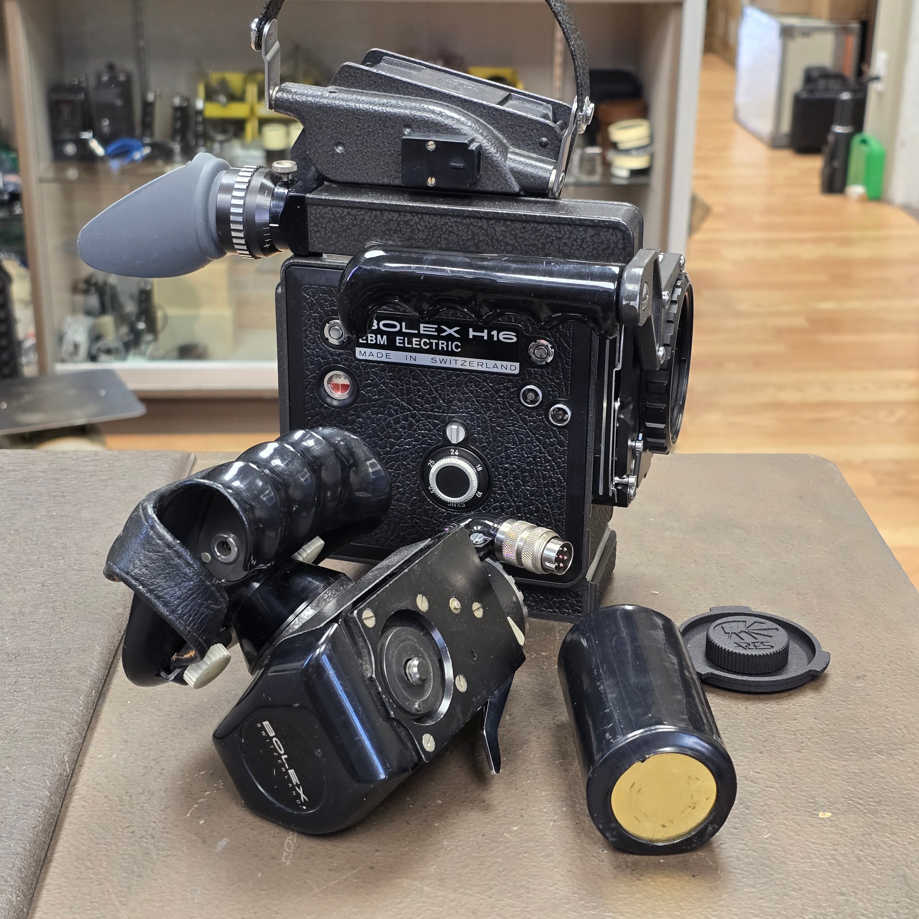 Bolex Super 16 EBM Camera Body with 13x Viewfinder ,Powergrip