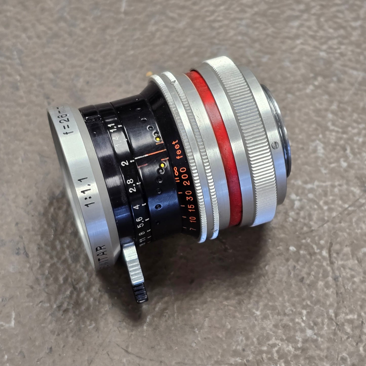 Switar 26mm Macro Preset f/1.1 H16 RX C-Mount Lens S# 1106671