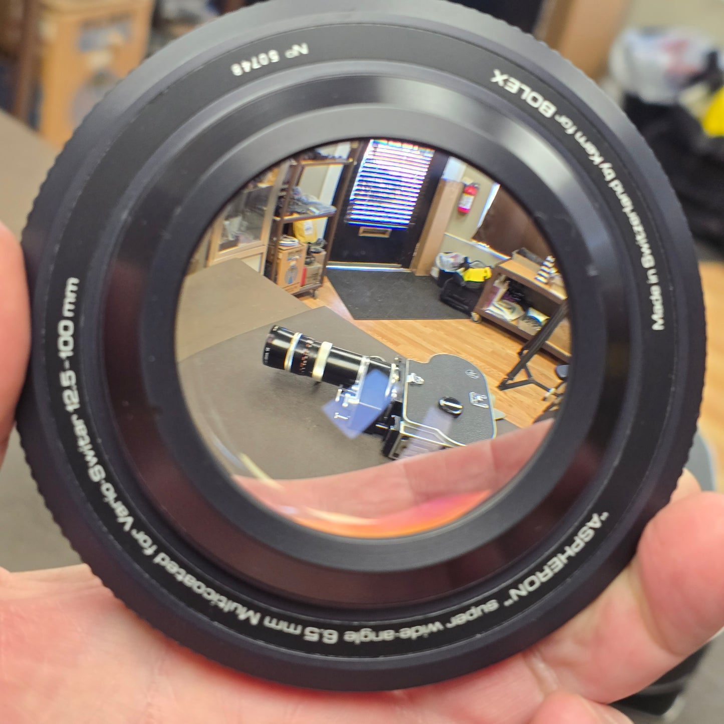 Bolex Aspheron Super Wide Angle 6.5mm Multicoated for Macro Switar 12.5-100mm lens S# 50748
