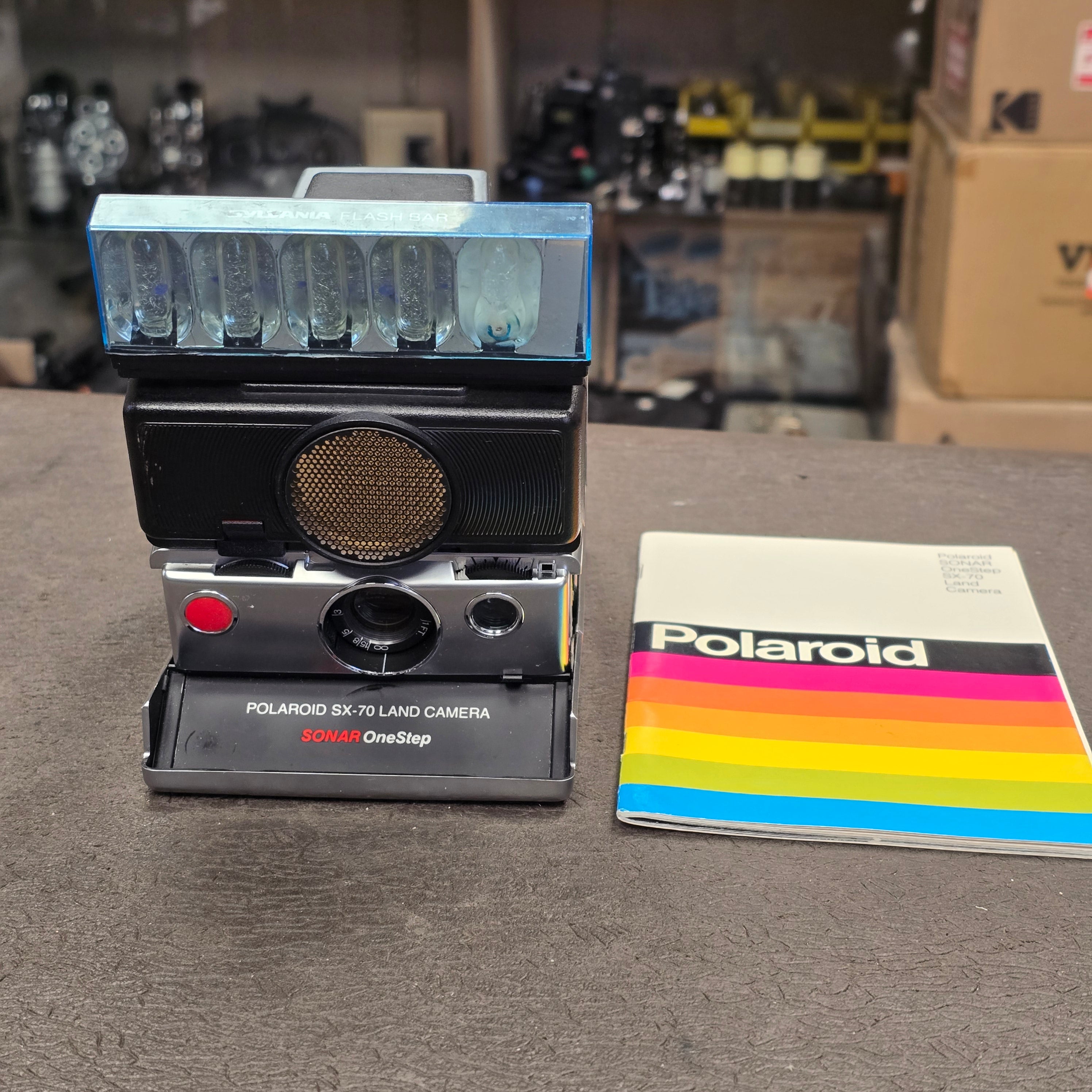 Polaroid SX-70 Land Camera Sonar One Step with Flash & Manual – Du