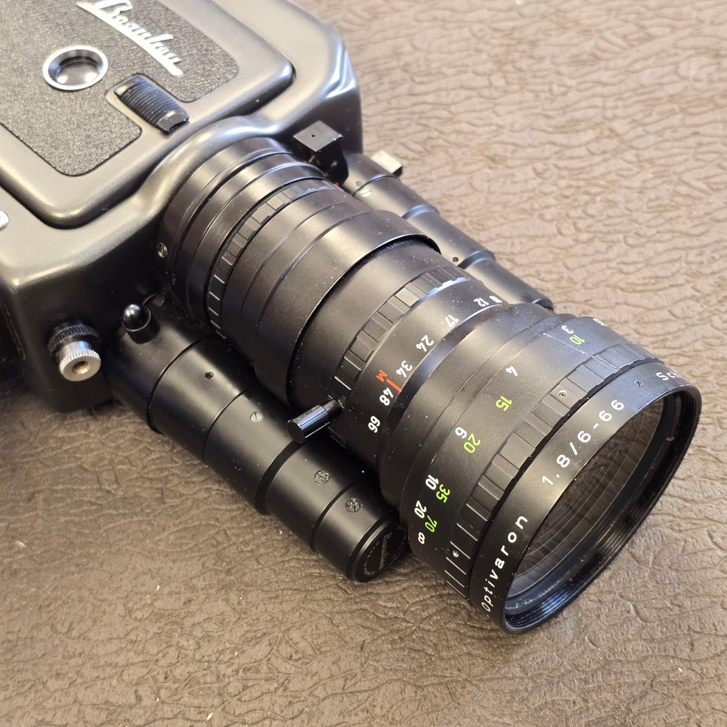 Beaulieu 4008 ZM2 Super 8mm Camera S# 911237 with Beaulieu-Optivaron Schneider-Kreuznach 6-66mm T1.8 Powered Zoom Lens S# 12125667