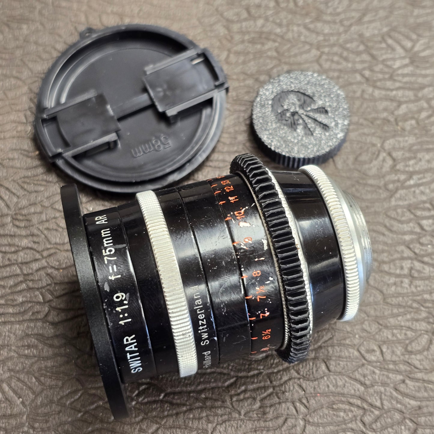 Switar 75mm f1.9 AR C-Mount Lens S# 658729