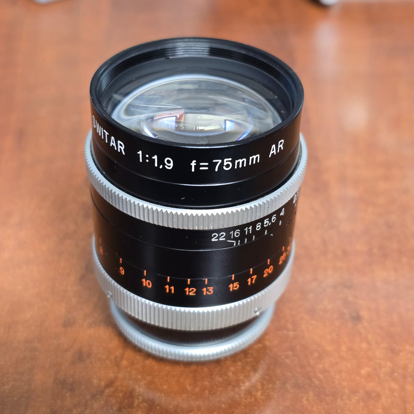 Switar 75mm f1.9 AR C-Mount Lens S# 663860