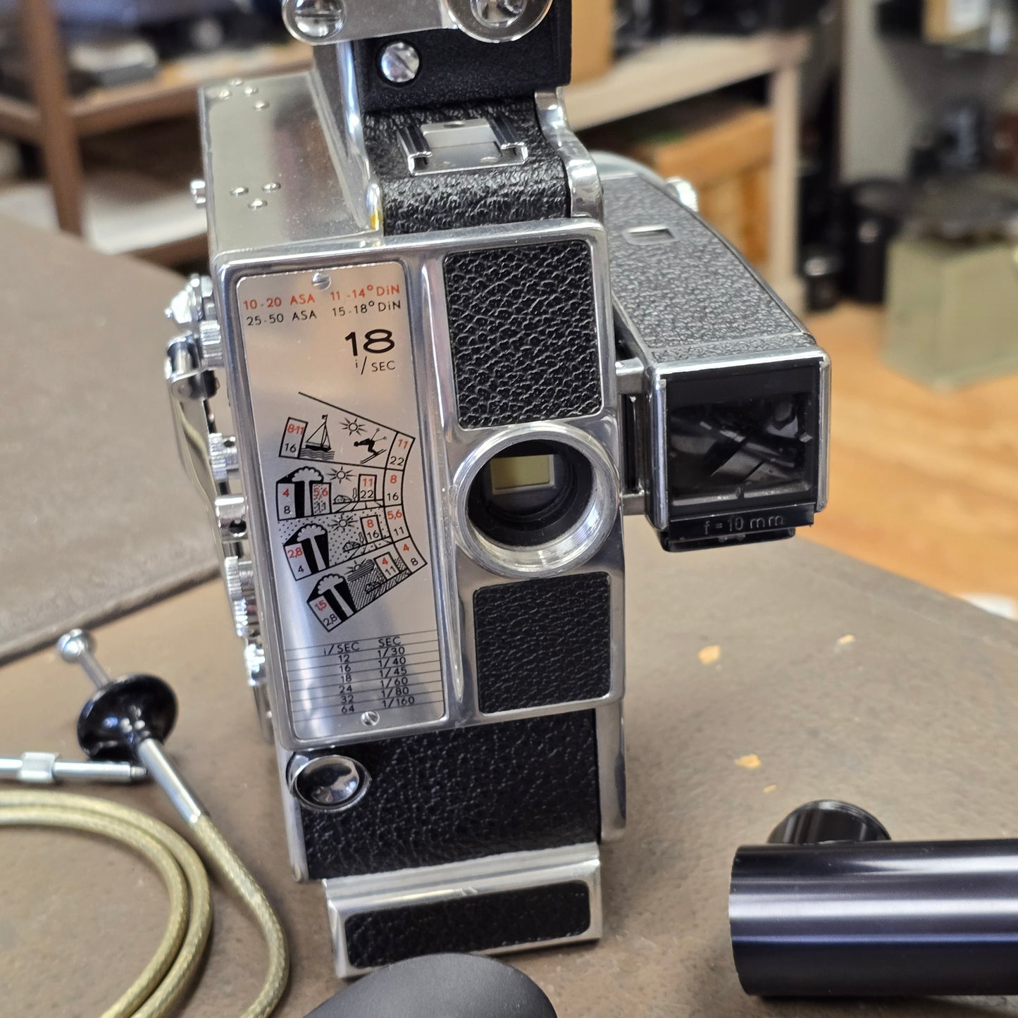Bolex H16 M Non Reflex 16mm Camera body S# 249395 with Som Berthiot 17-85mm Dogleg Zoom Lens S# T72111 & Case