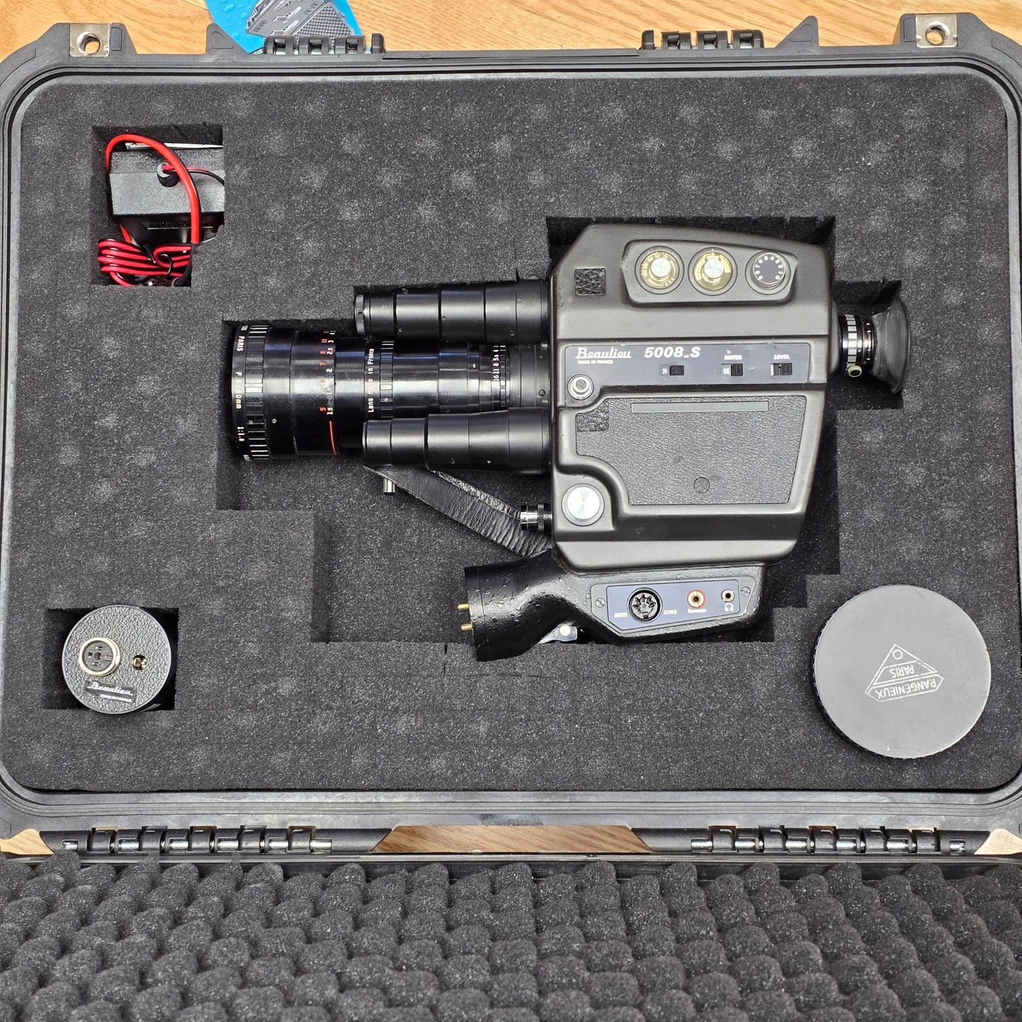 Beaulieu 5008.S Super 8mm Camera S# 445183 with Angenieux 6-80mm T1.2 Zoom lens S# 1402332