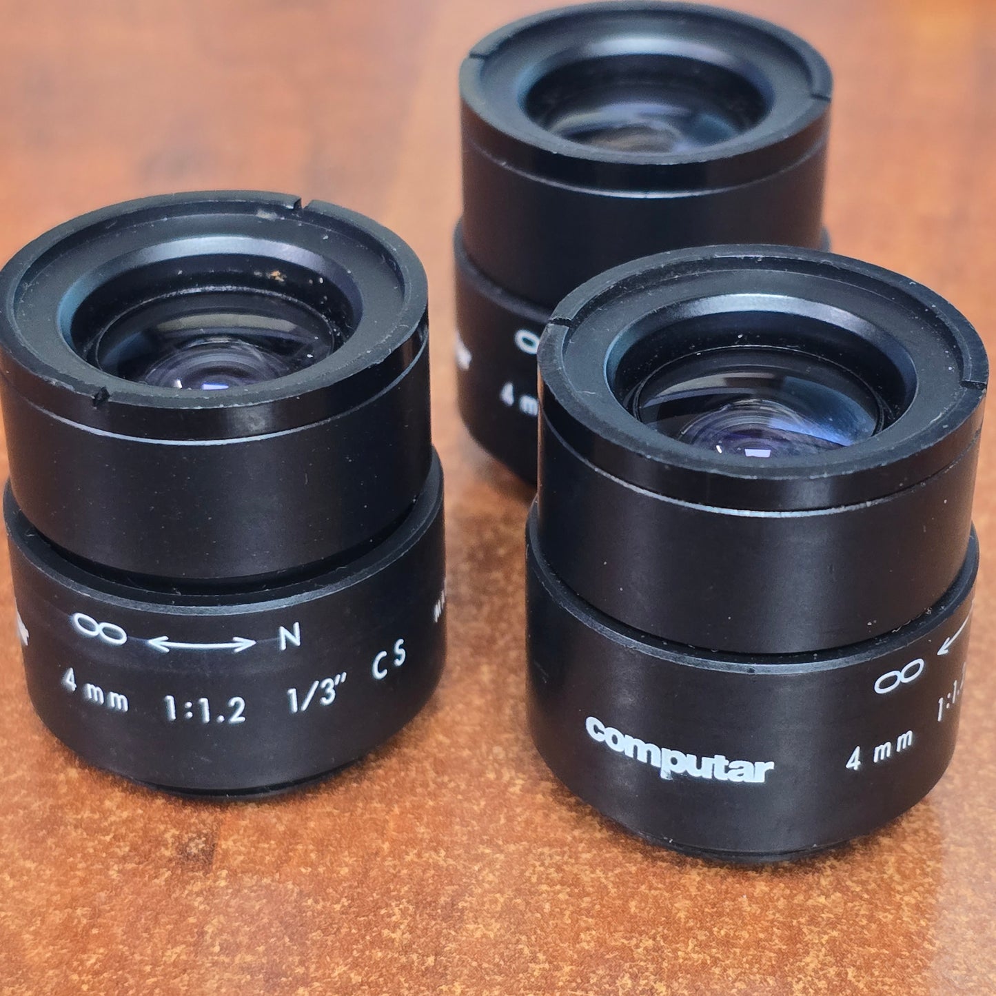 Computar 4mm 1:1.2 1/3" CS C-Mount CCTV Lens ( Lot of 3 )