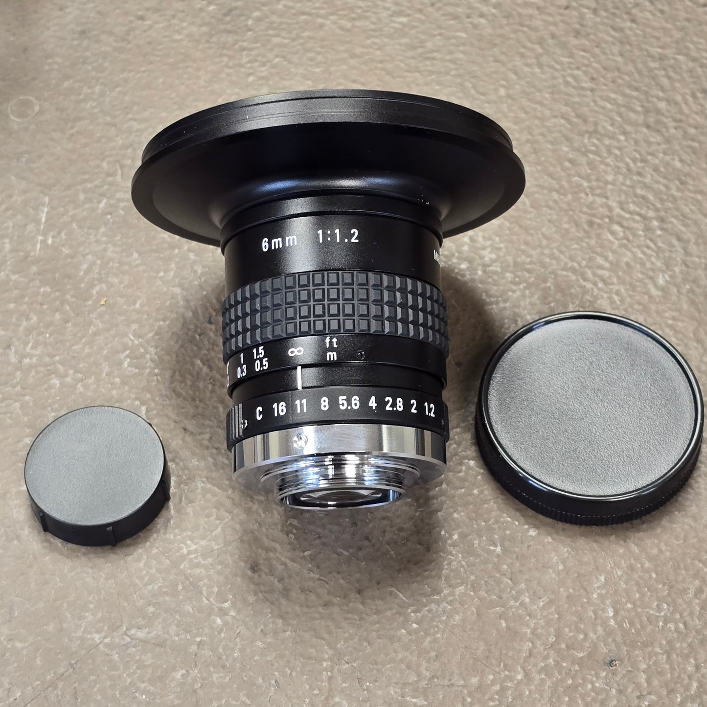 Super Fisheye 1.8mm Lens Attachment with Ricoh 6mm f1.2 C-Mount Lens S# 910481