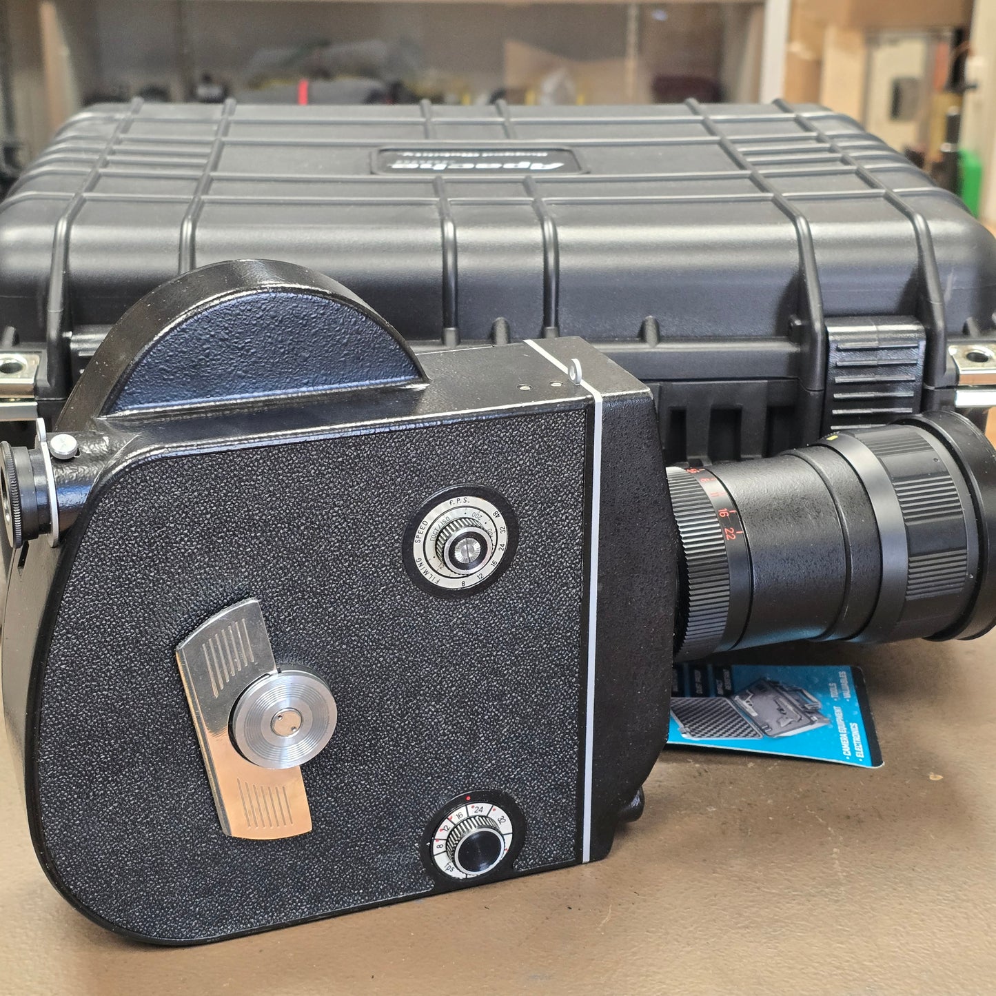 Krasnogorsk K-3 Reg 16mm Camera S# 8705945 with Meteor 17-69mm Zoom lens S# 877665 with Case