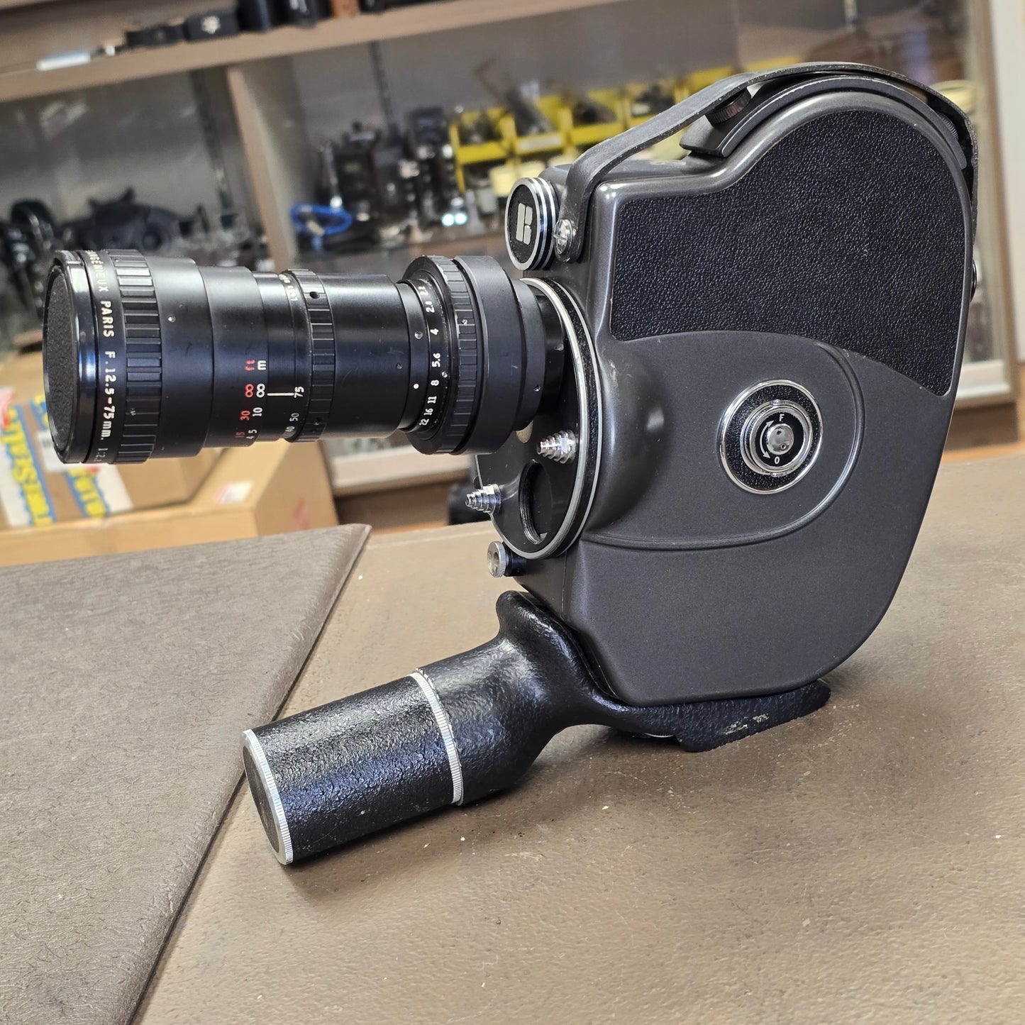 Beaulieu R-16 Camera Body S# 663661 with Angenieux 12.5-75mm Zoom lens S# 1194005