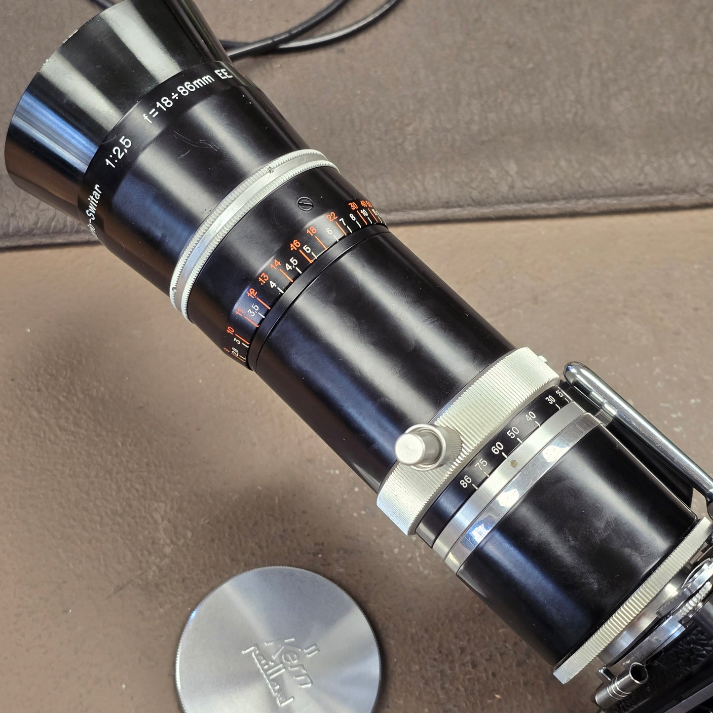 Bolex H16 Rex 3 16mm Camera with 10x viewfinder S# 206075 & Vario Switar 18-86mm Zoom lens S# 965900