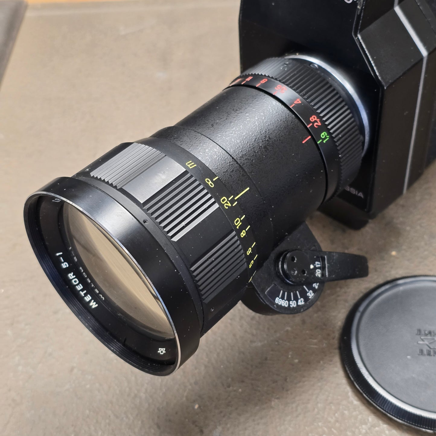 Krasnogorsk K-3 Reg 16mm Camera S# 8705945 with Meteor 17-69mm Zoom lens S# 877665 with Case
