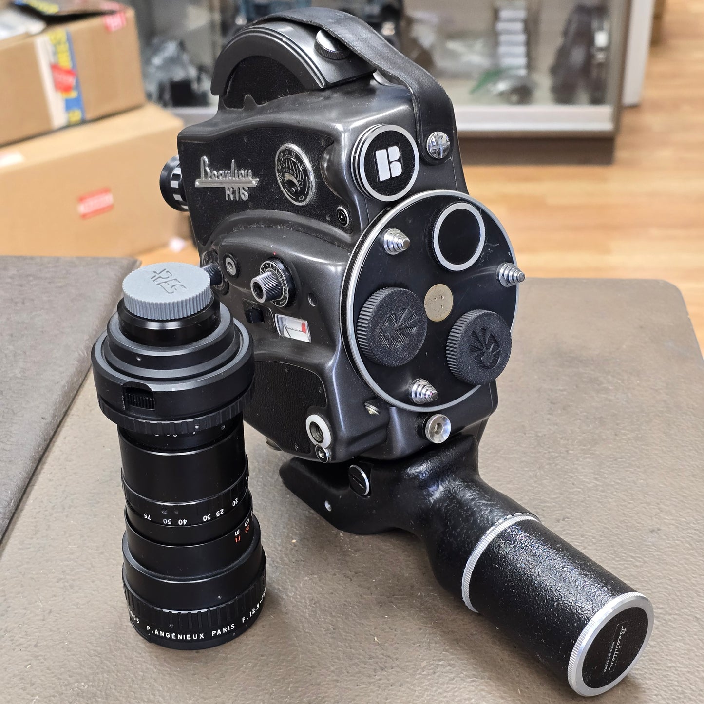 Beaulieu R-16 Camera Body S# 663661 with Angenieux 12.5-75mm Zoom lens S# 1194005