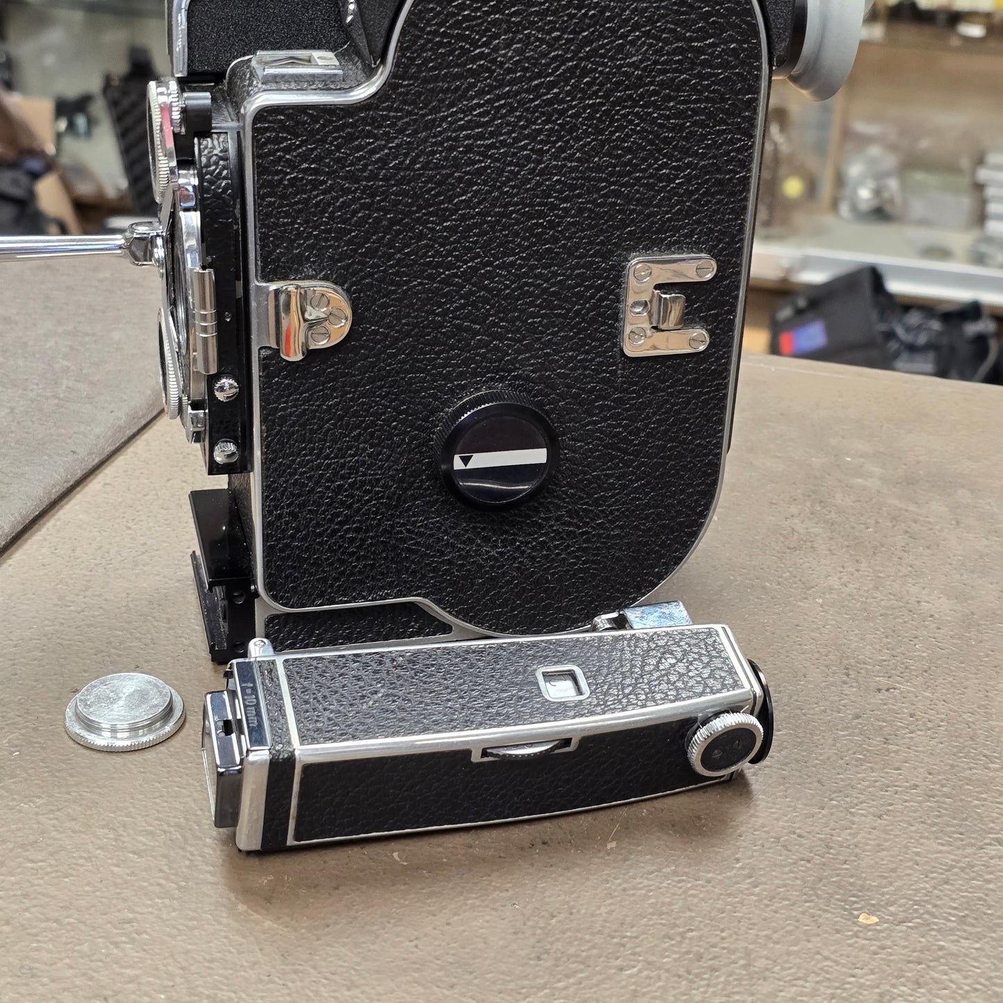 Bolex Super 16 REX 5 Camera body with 13x viewfinder & Padded Case S# 304674 (JK Meritex Conversion)