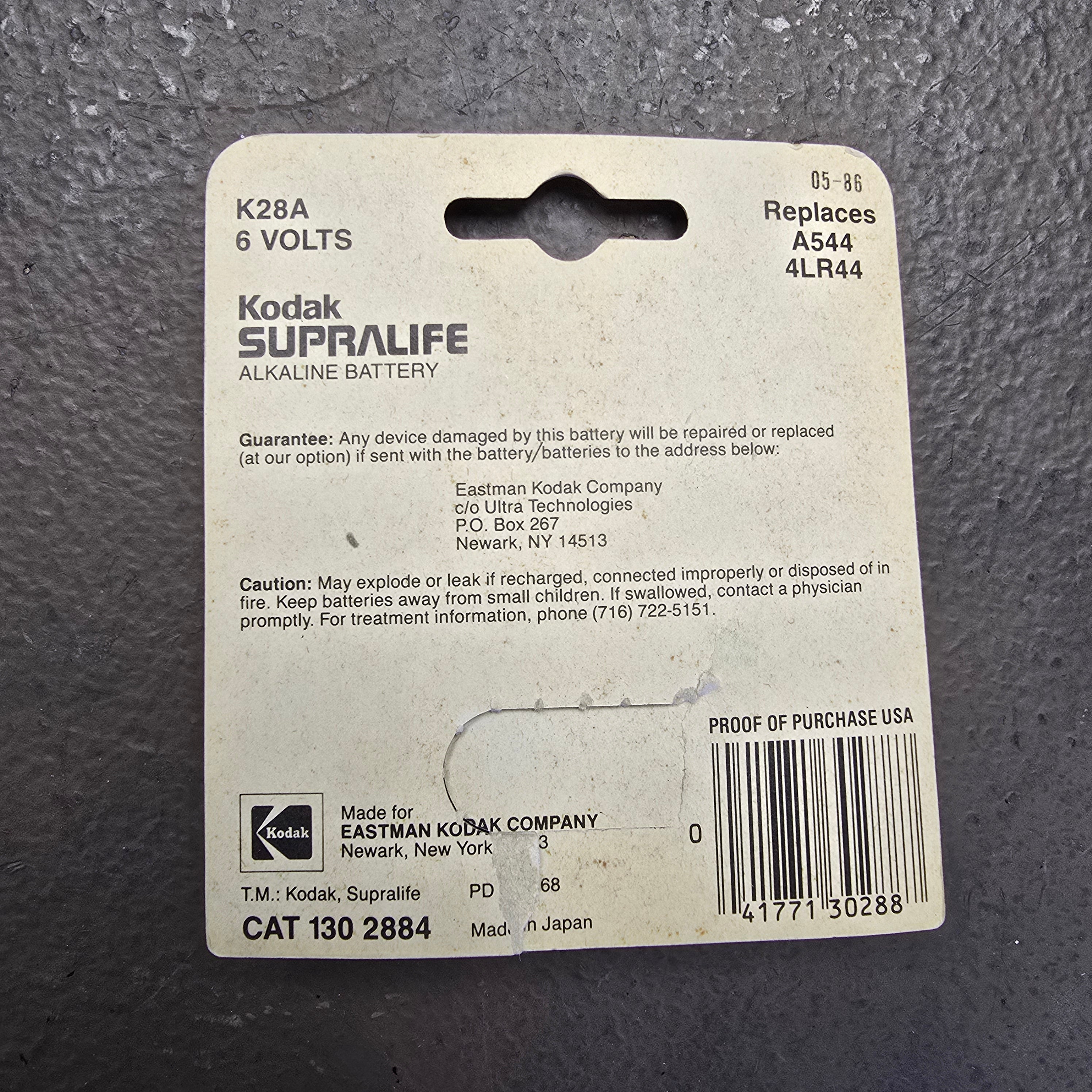 Kodak Supralife K28A 6 Volt Battery each – Du-All Camera