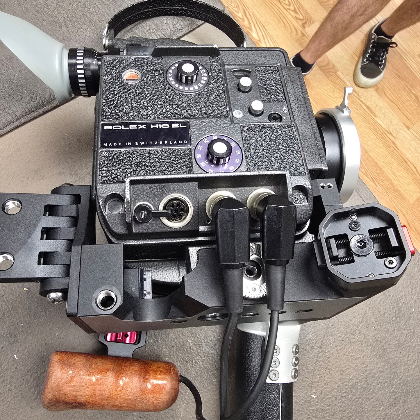 Bolex EL Super 16mm Camera Package with Tested Super 8 Custom Cage & Grip Batteries S# 310894