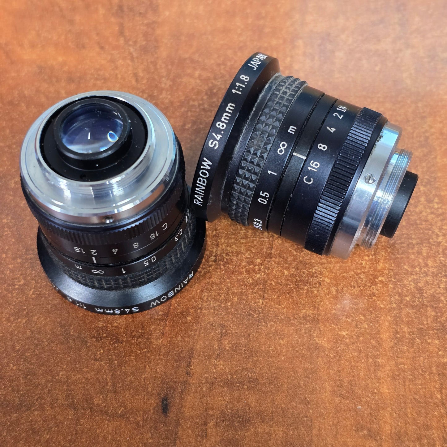 Rainbow S4.8mm 1:1.8 C-Mount CCTV Lens ( Lot of 2 )