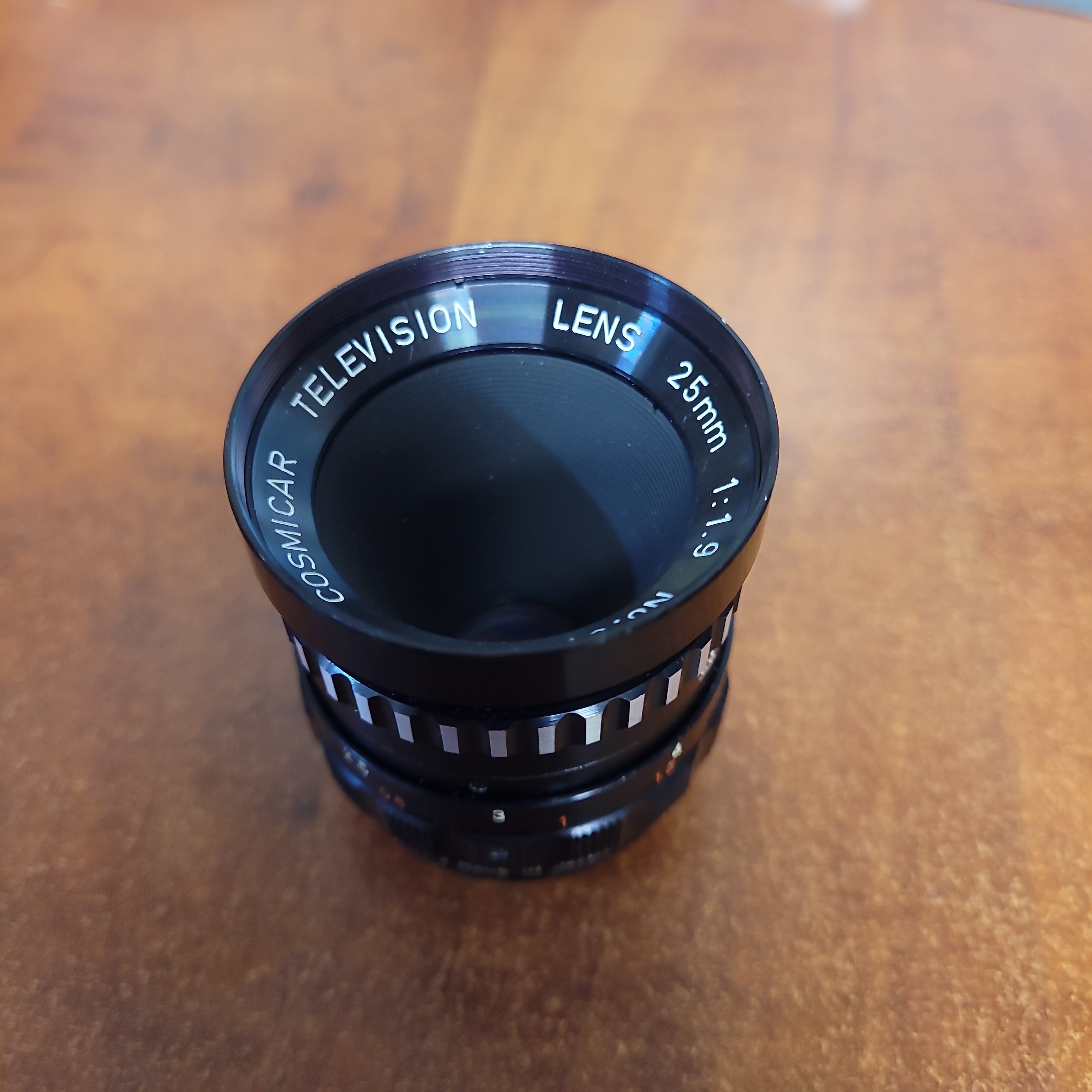 Cosmicar Television 25mm f1.9 C-Mount Lens S# 37903 – Du-All