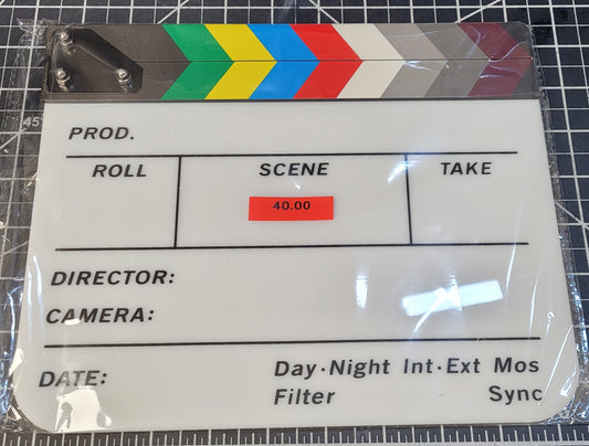Slate 10" x 8" Acrylic Dry Erase With Color Bars Clapper