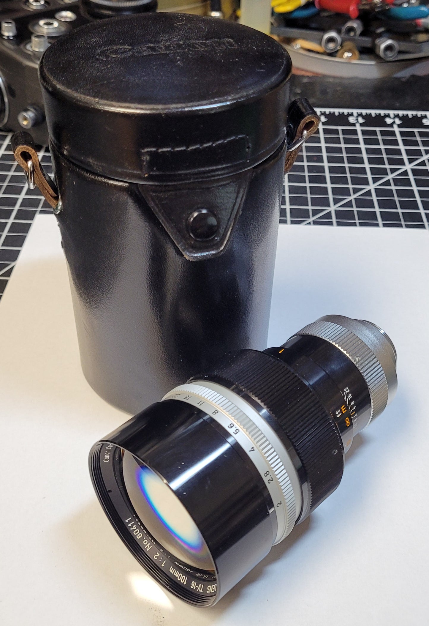 Canon TV-16 100mm T2 C-Mount Telephoto Lens S# 60411