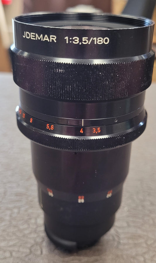 Jdemar 3.5/180mm lens for use with the Cambinox Binocular Camera