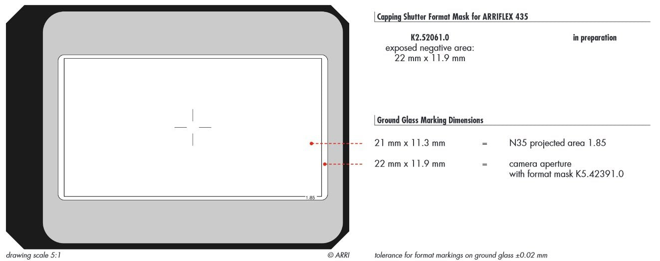 ARRI 2C/35-3 R35 1:85 Groundglass for 35mm Cameras