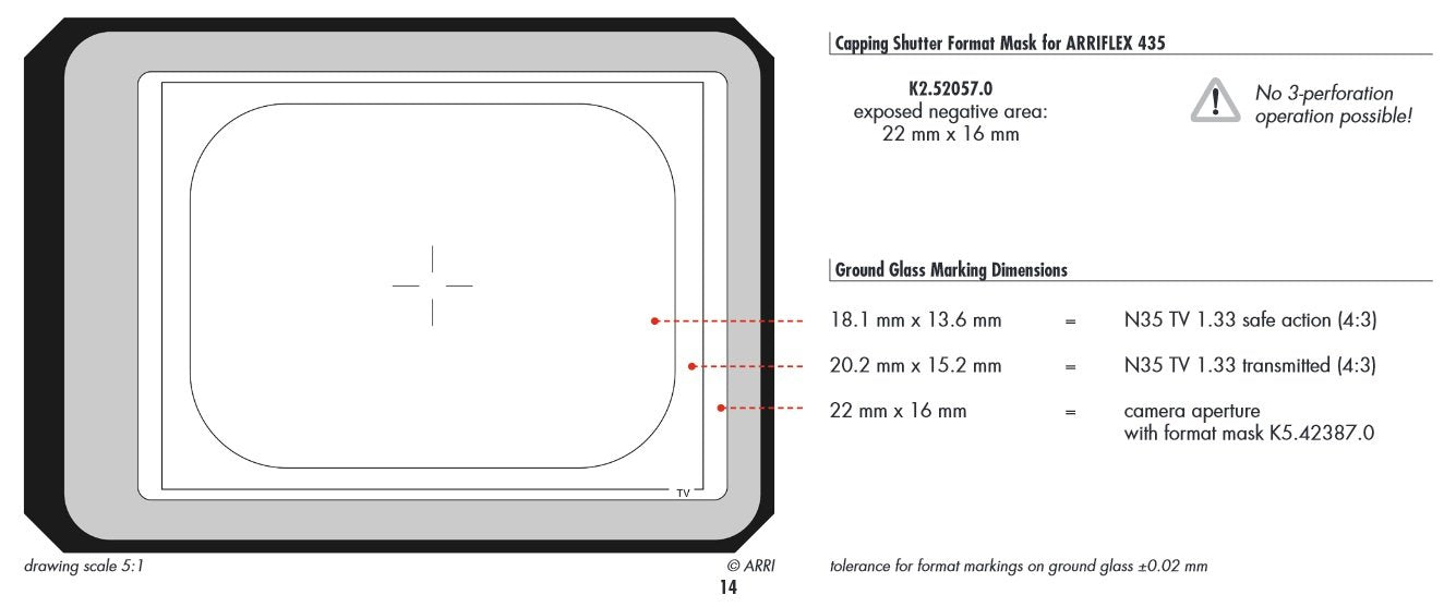 ARRI 2C/35-3 R35 TV Groundglass for 35mm Cameras