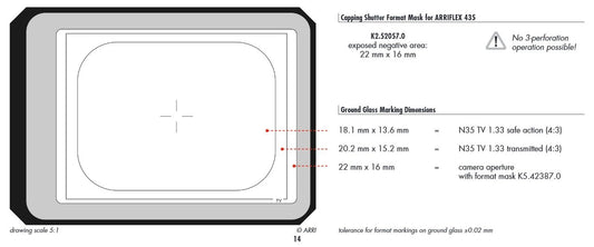 ARRI 2C/35-3 R35 TV Groundglass for 35mm Cameras