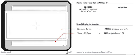 ARRI BL3/BL4 R35 1:375/2:35 Groundglass for 35mm Cameras
