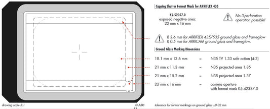 ARRI BL3/BL4 R35 TV/1:85 Groundglass for 35mm Cameras